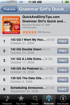 Podcasts - Download einer Folge via 3G